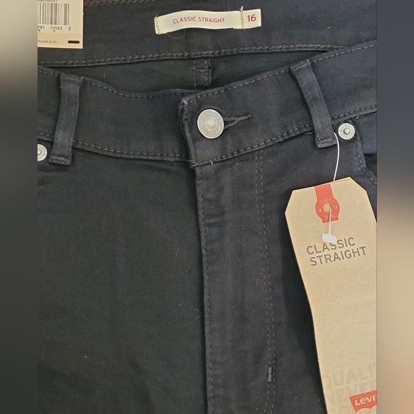 Levi's Black NWT Classic Straight Leg Jeans - Size 16 Short - Picture 7 of 14